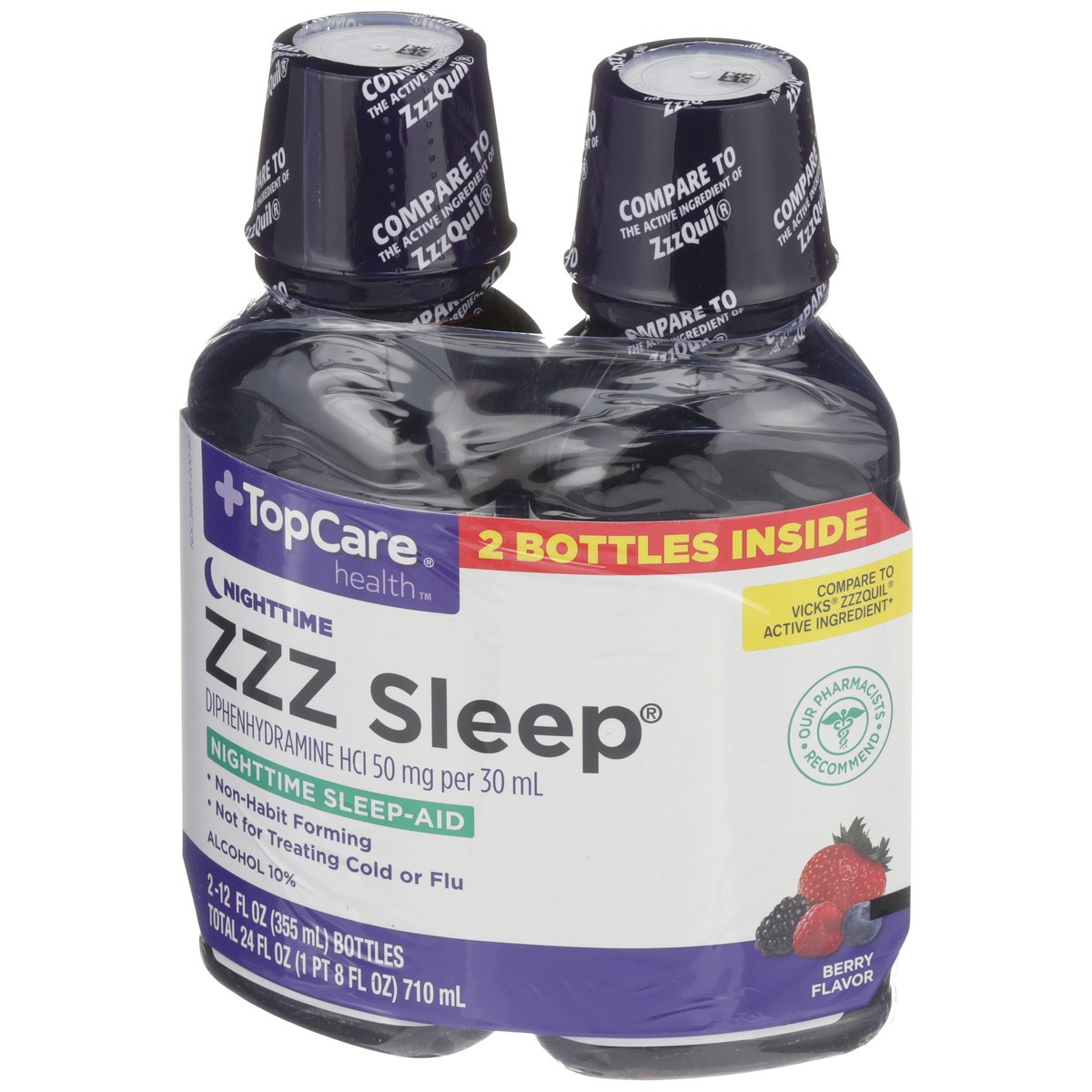 slide 3 of 9, TopCare Sleep Aid Berry Twin Pack (12Oz+12Oz), 2 ct; 12 fl oz