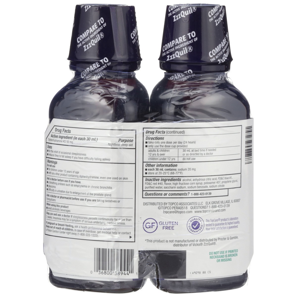 slide 5 of 9, TopCare Sleep Aid Berry Twin Pack (12Oz+12Oz), 2 ct; 12 fl oz