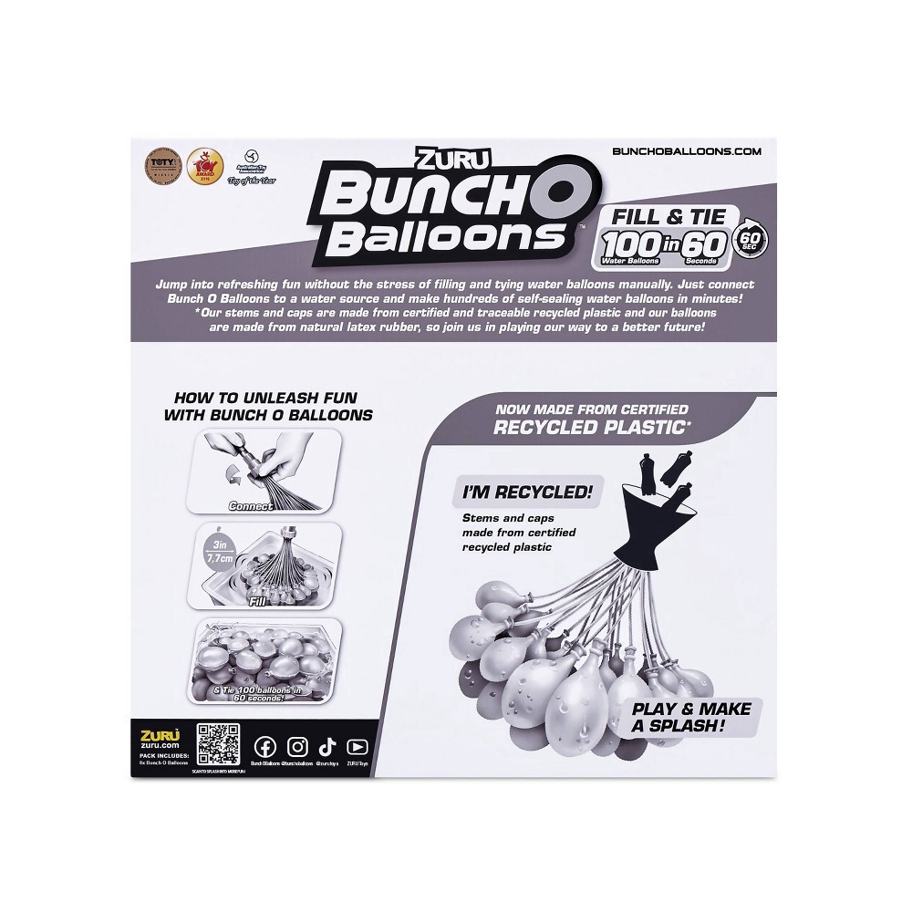 slide 8 of 8, Bunch O Balloons 8pk Rapid Filling Self Sealing Water Balloons - Neon by ZURU, 8 ct