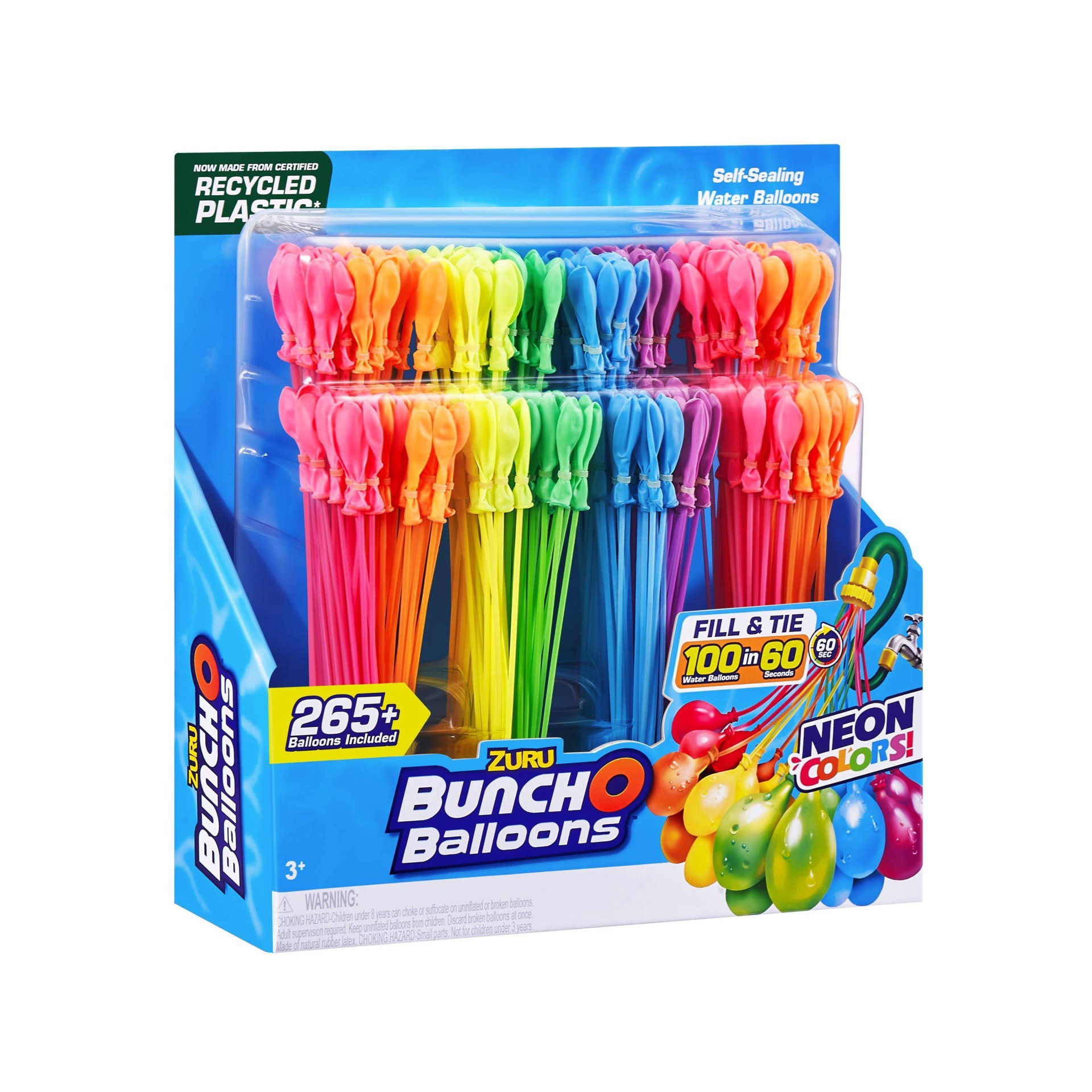 slide 1 of 8, Bunch O Balloons 8pk Rapid Filling Self Sealing Water Balloons - Neon by ZURU, 8 ct