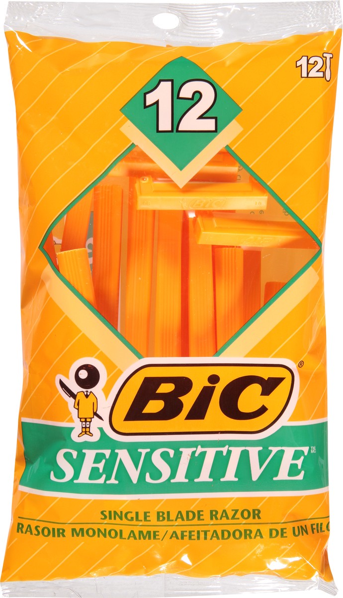 slide 3 of 12, BIC Sensitive Single Blade Razor 12 ea, 12 ct