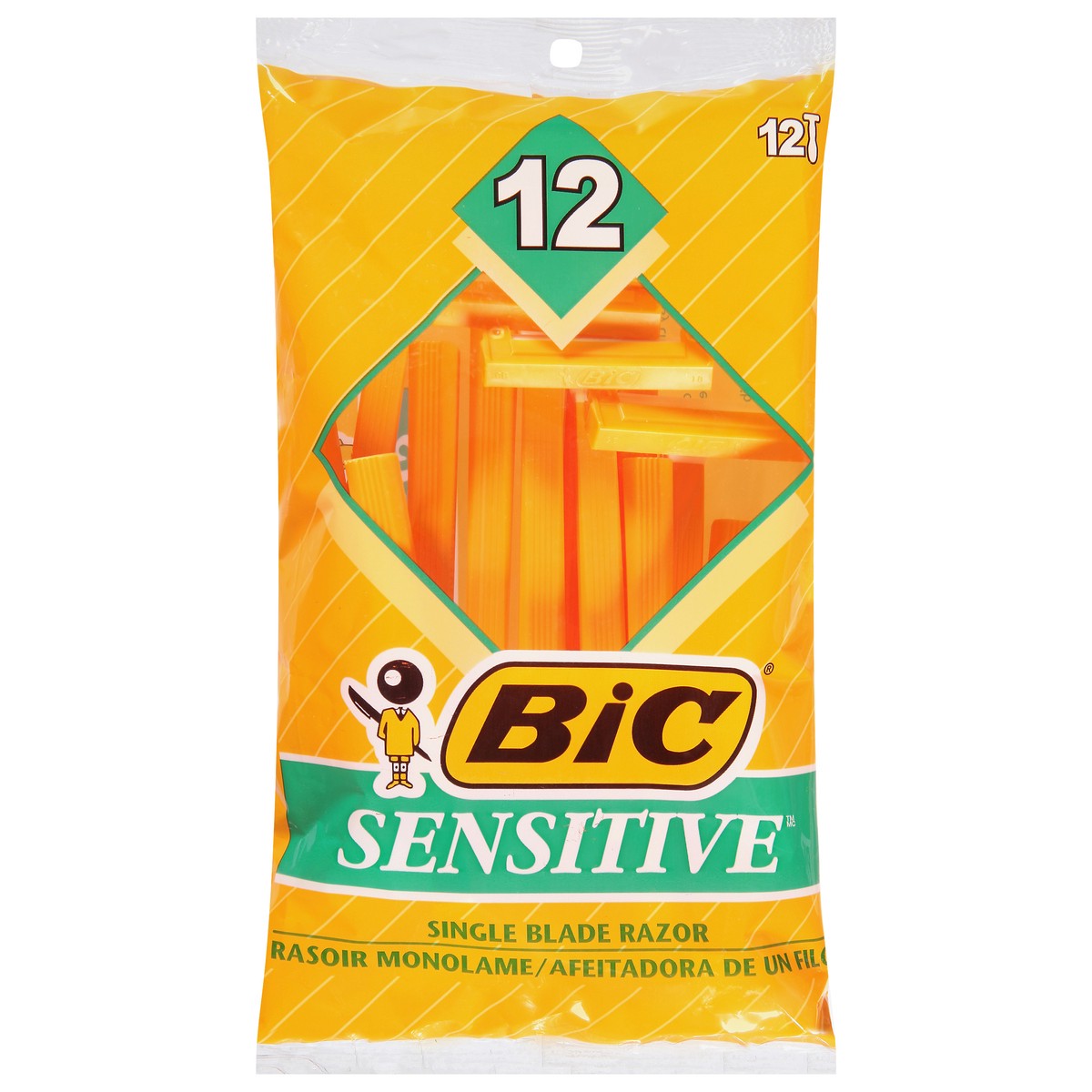 slide 10 of 12, BIC Sensitive Single Blade Razor 12 ea, 12 ct