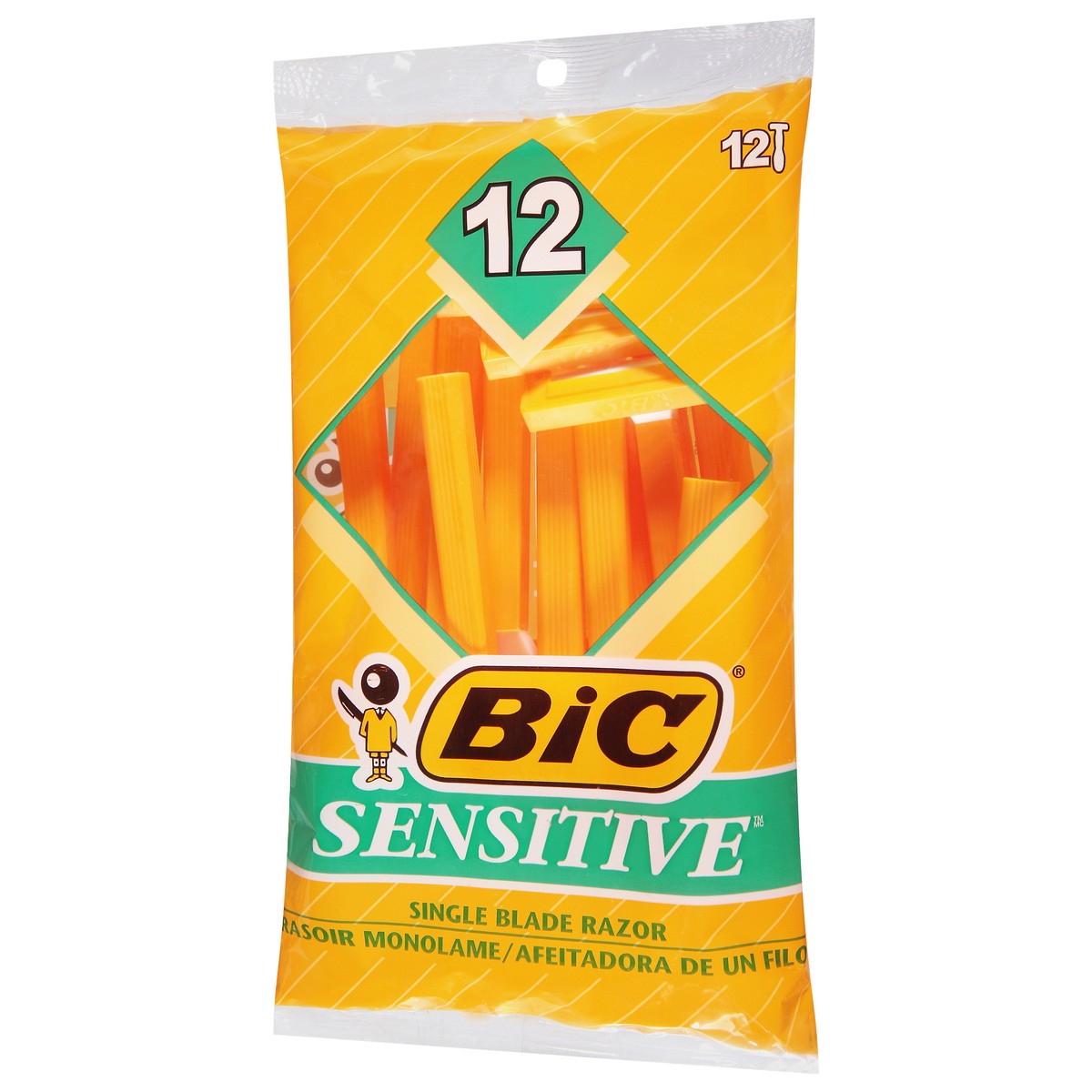 slide 5 of 12, BIC Sensitive Single Blade Razor 12 ea, 12 ct