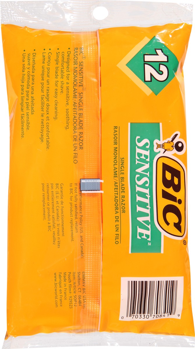 slide 8 of 12, BIC Sensitive Single Blade Razor 12 ea, 12 ct