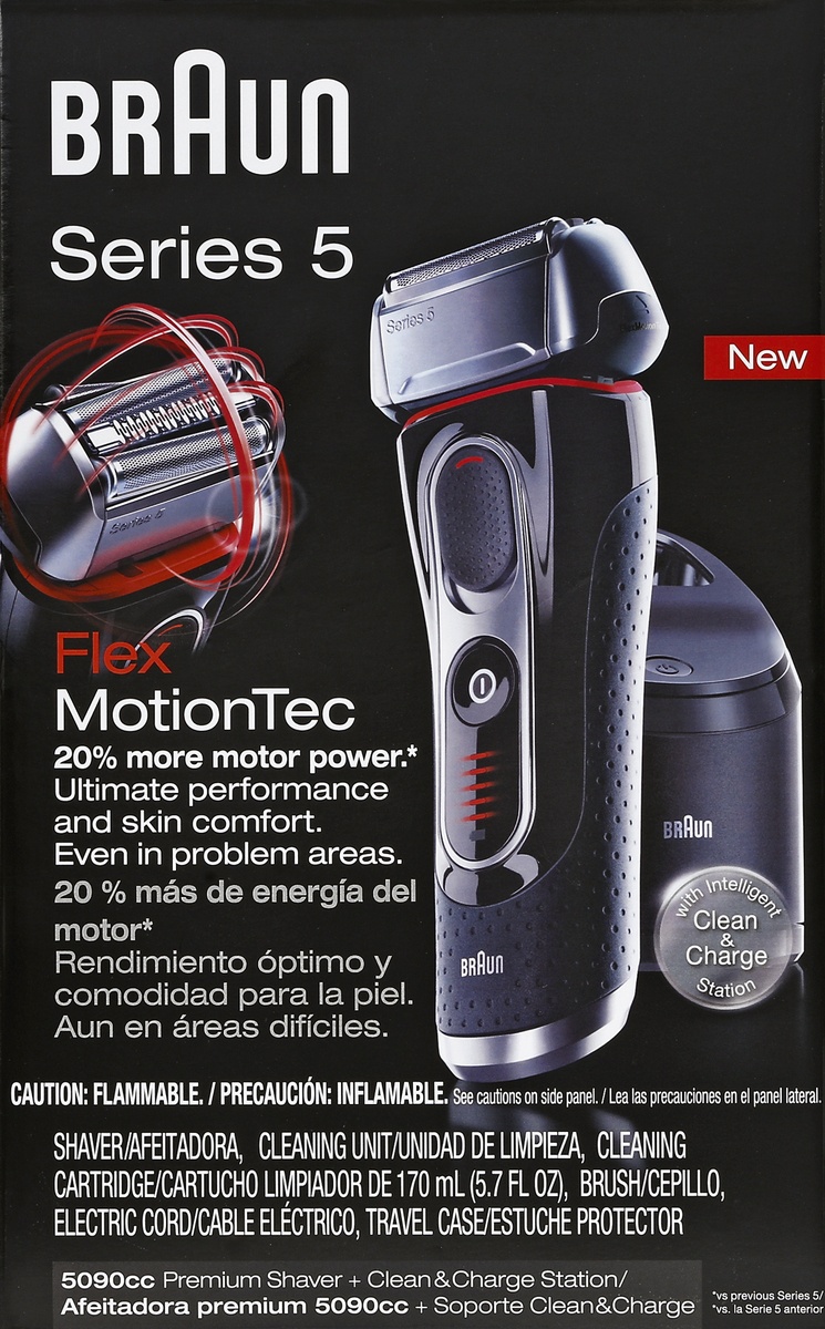slide 4 of 5, Braun Shaver + Clean & Charge Station, 1 ct