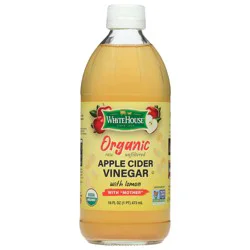 White House Unfiltered Raw Organic Apple Cider Vinegar with Lemon 16 fl oz