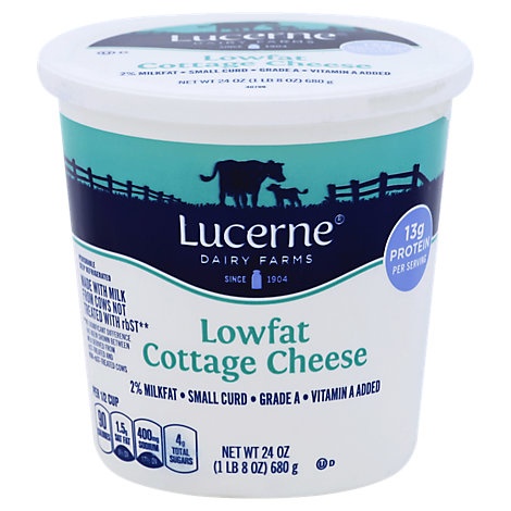 slide 1 of 1, Lucerne Cheese Cottage Small Curd Lowfat 2% Milkfat, 24 oz