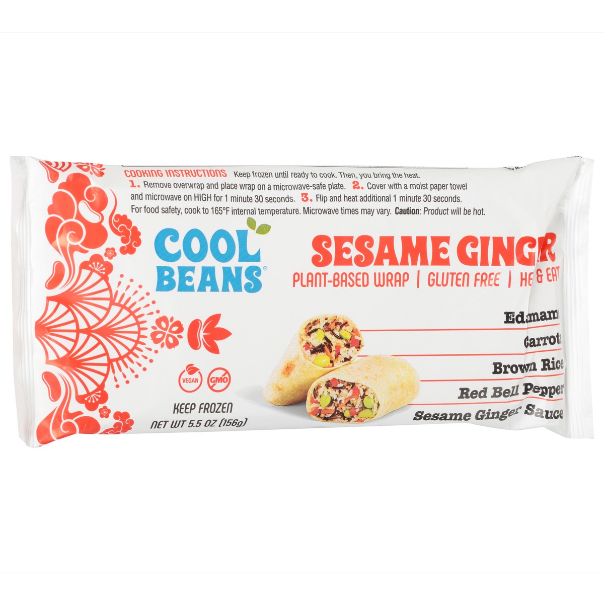 slide 2 of 9, Cool Beans Sesame Ginger Plant-Based Wrap 5.5 oz, 5.5 oz