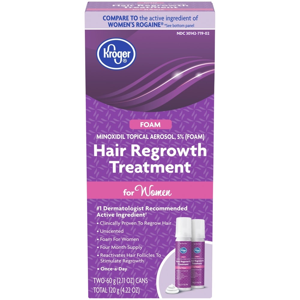 slide 1 of 1, Kroger Foam Hair Regrowth Treatment For Women, 2 ct; 2.11 oz