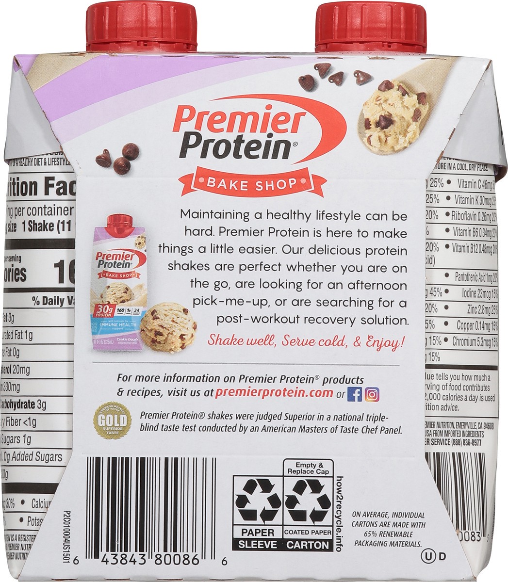 slide 11 of 14, Premier Protein Cookie Dough High Protein Shake 4 - 11 fl oz Packs, 4 ct