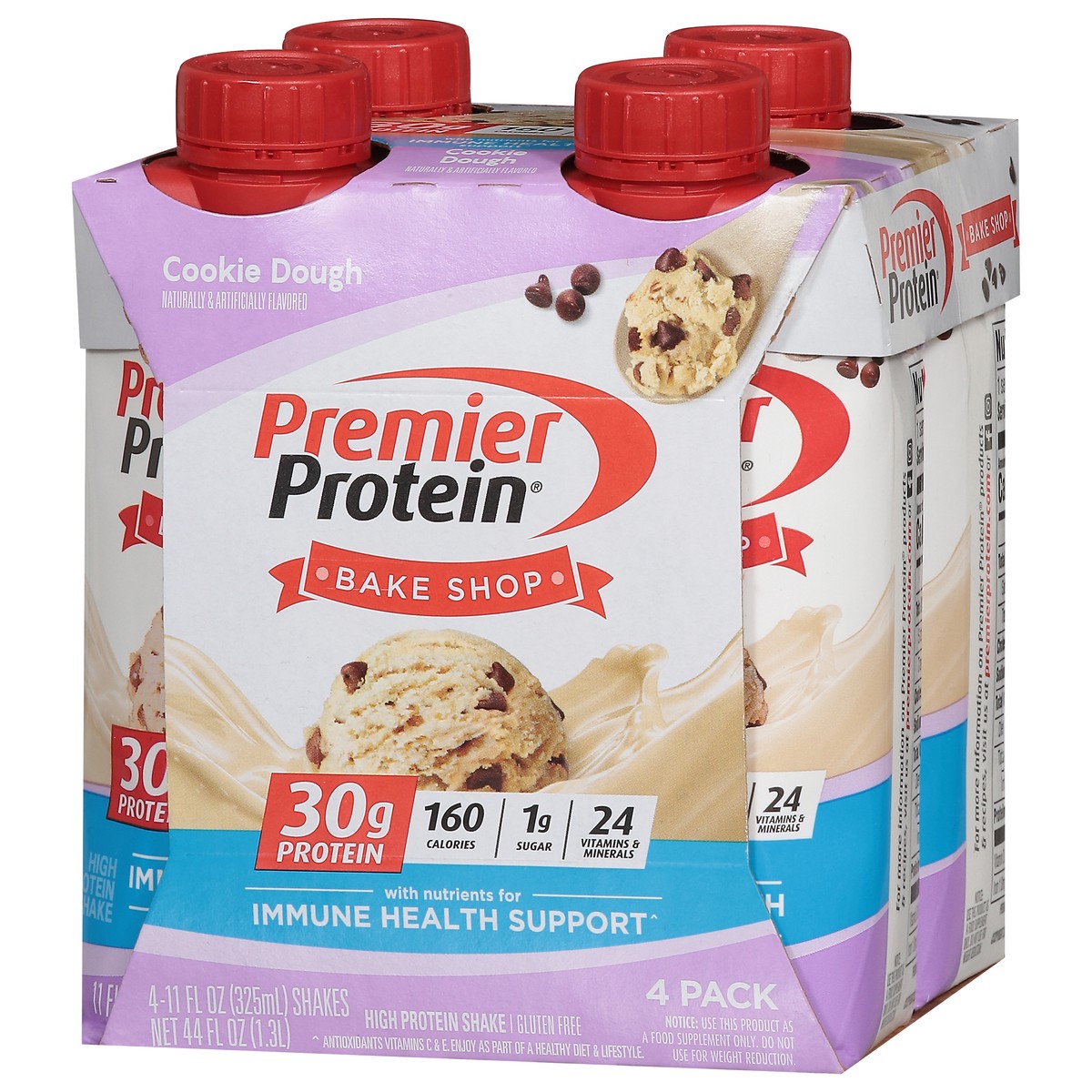 slide 3 of 14, Premier Protein Cookie Dough High Protein Shake 4 - 11 fl oz Packs, 4 ct