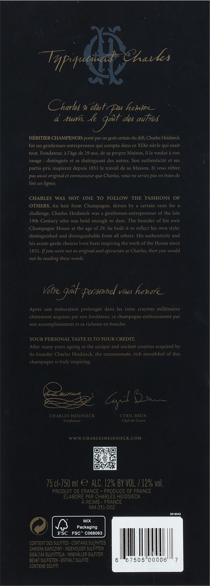 slide 2 of 12, Charles Heidsieck Brut Millesime Champagne 750 ml, 750 ml