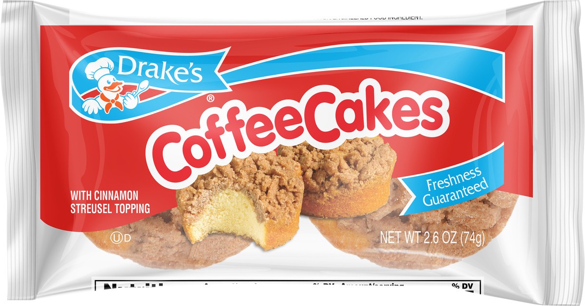 slide 3 of 3, Drake's Cakes, Drake's Snack Coffee Cakes with cinnamon streusel topping (wrap), 2.6 oz