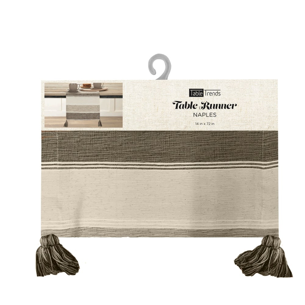 slide 1 of 1, Arlee Home Fashions Naples Table Runner - Tan/Brown, 14 in x 72 in 