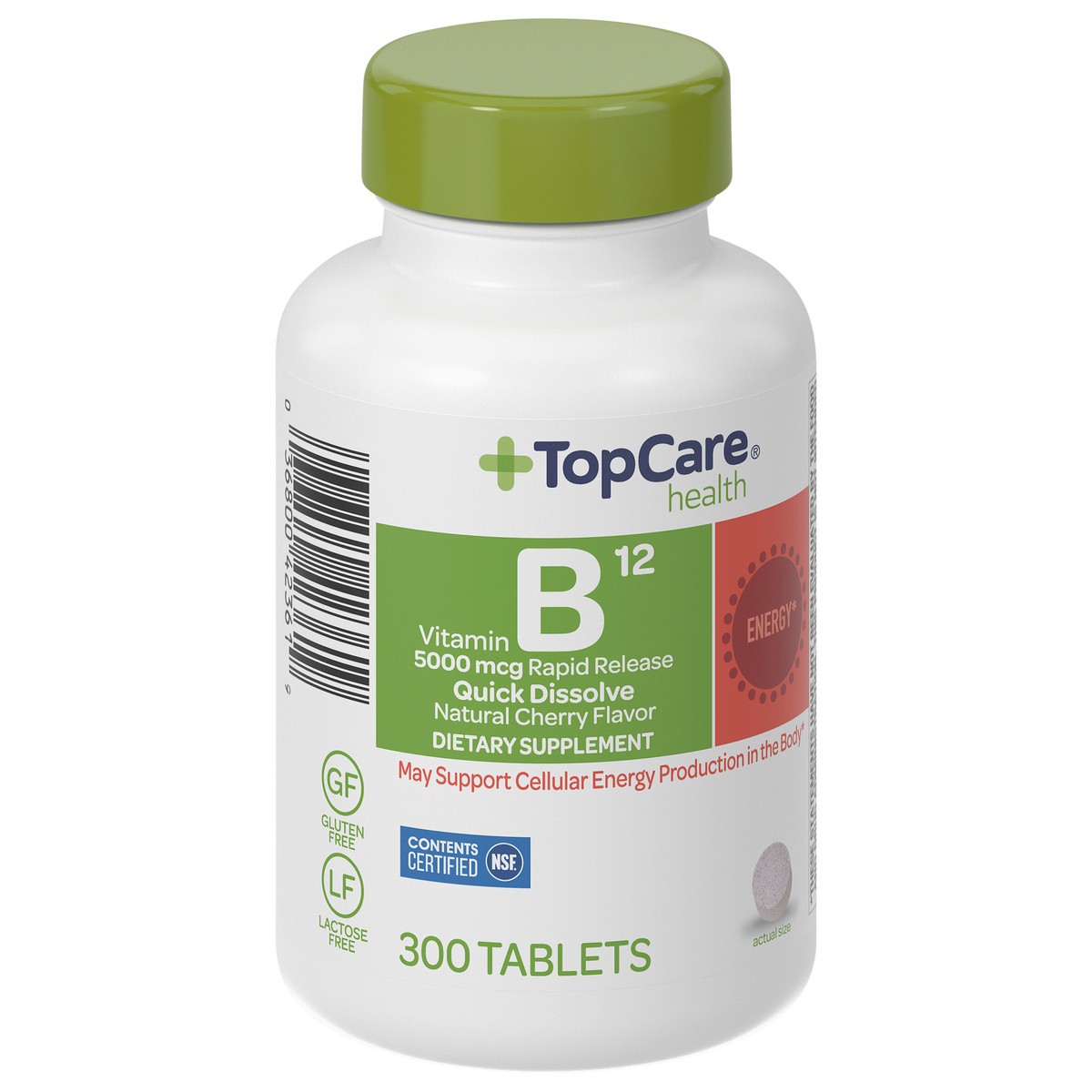 slide 10 of 13, TopCare Health 5000 mcg Natural Cherry Flavor Vitamin B12 300 Tablets, 300 ct