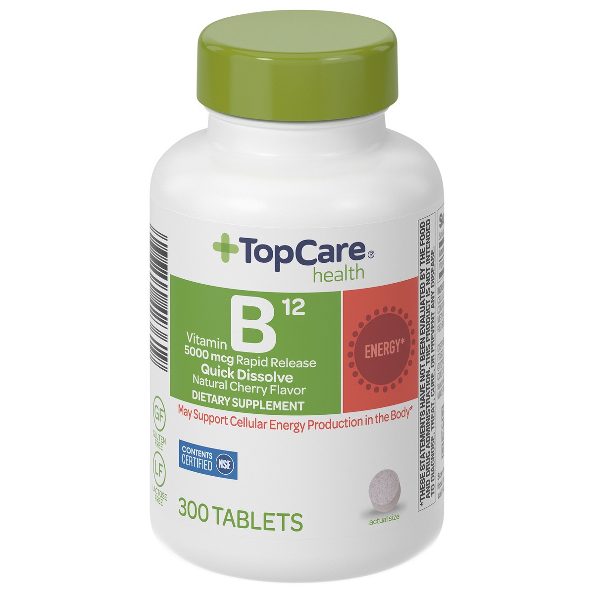 slide 12 of 13, TopCare Health 5000 mcg Natural Cherry Flavor Vitamin B12 300 Tablets, 300 ct