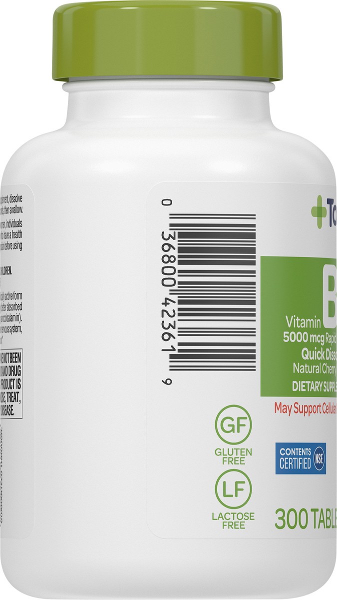 slide 3 of 13, TopCare Health 5000 mcg Natural Cherry Flavor Vitamin B12 300 Tablets, 300 ct