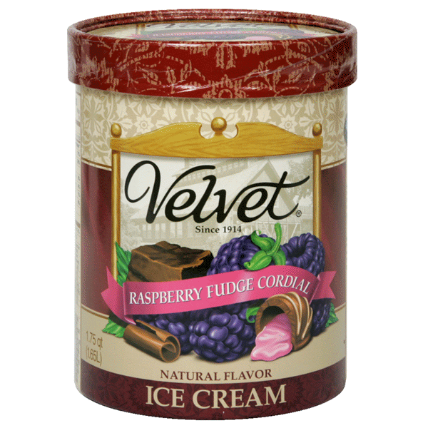 slide 1 of 1, Velvet Natural Raspberry Fudge Ice Cream, 56 fl oz