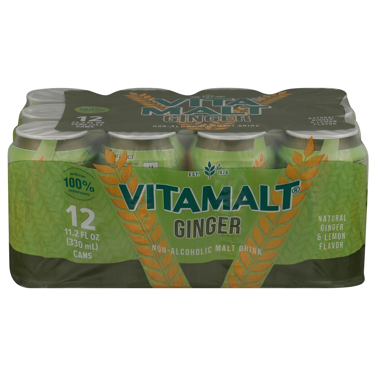 slide 1 of 13, Vita Malt Non-Alcoholic Ginger Malt Drink 12 - 11.2 fl oz Cans, 12 ct