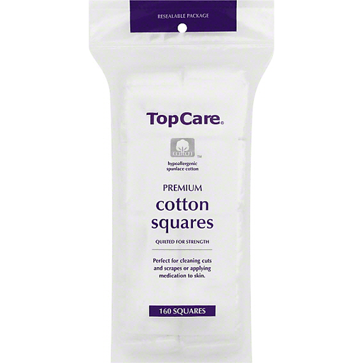 slide 2 of 3, TopCare Premium Cotton Squares Quilted, 160 ct