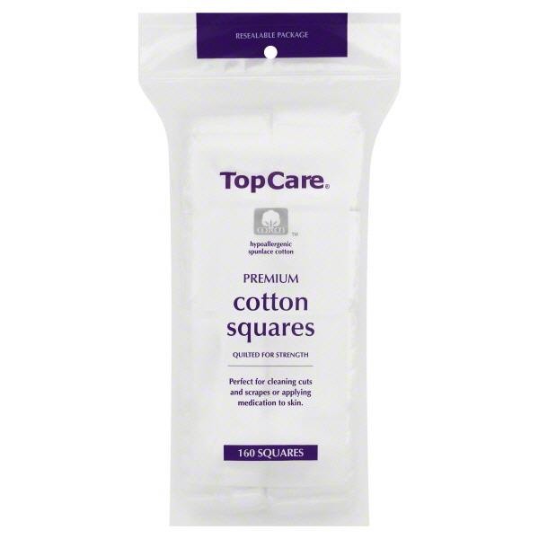 slide 1 of 3, TopCare Premium Cotton Squares Quilted, 160 ct