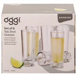 Oggi Tall Shot Glasses 6 Pieces 1 ea