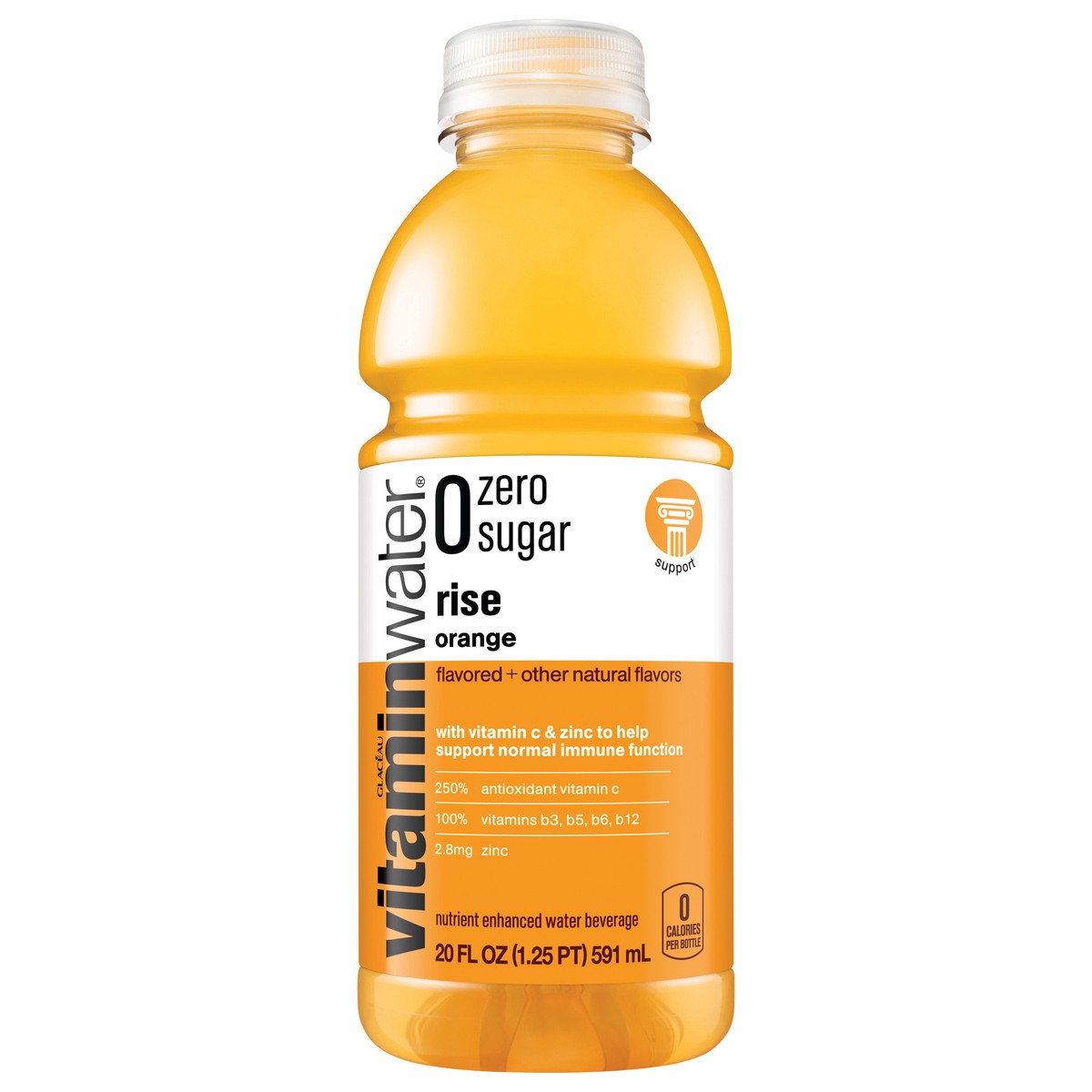 slide 1 of 34, vitaminwater zero sugar rise Bottle- 20 fl oz, 20 fl oz