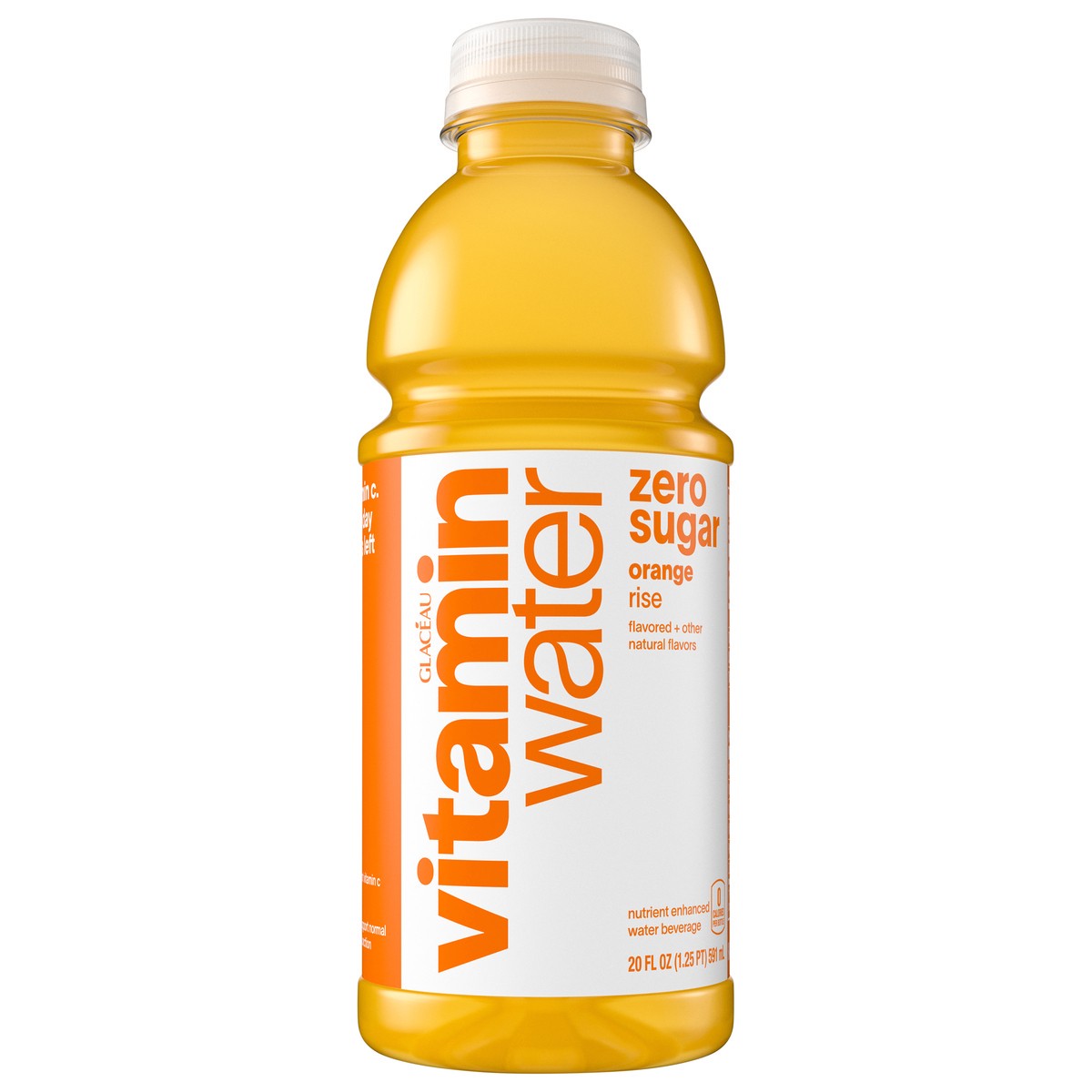 slide 1 of 34, Vitaminwater Zero Sugar Rise, Electrolyte Enhanced Water W/ Vitamins, Orange Drink, 20 Fl Oz, 20 fl oz