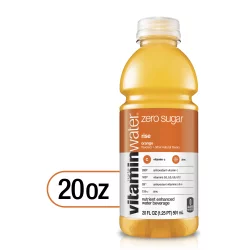 vitaminwater zero sugar rise, electrolyte enhanced water w/ vitamins, orange drink
