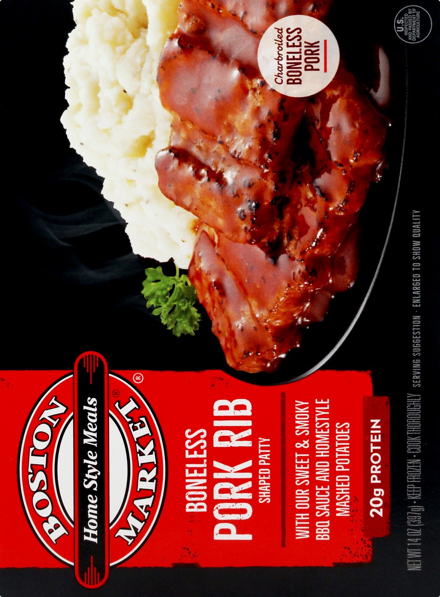 slide 6 of 11, Boston Market Boneless Pork Rib Shaped Patty 14.0 Oz. (Frozen), 14 oz