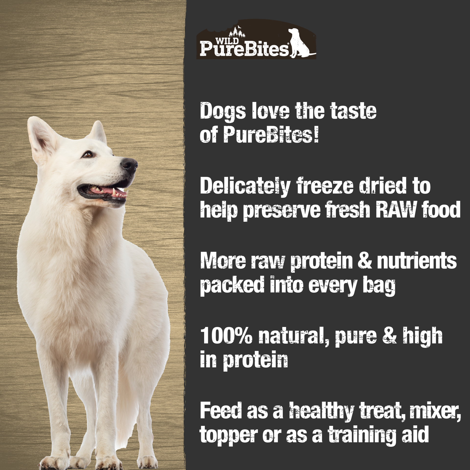 slide 5 of 5, PureBites Freeze Dried Bison Liver Dog Treats 60g | 1 Ingredient | Made in USA, 60 gram