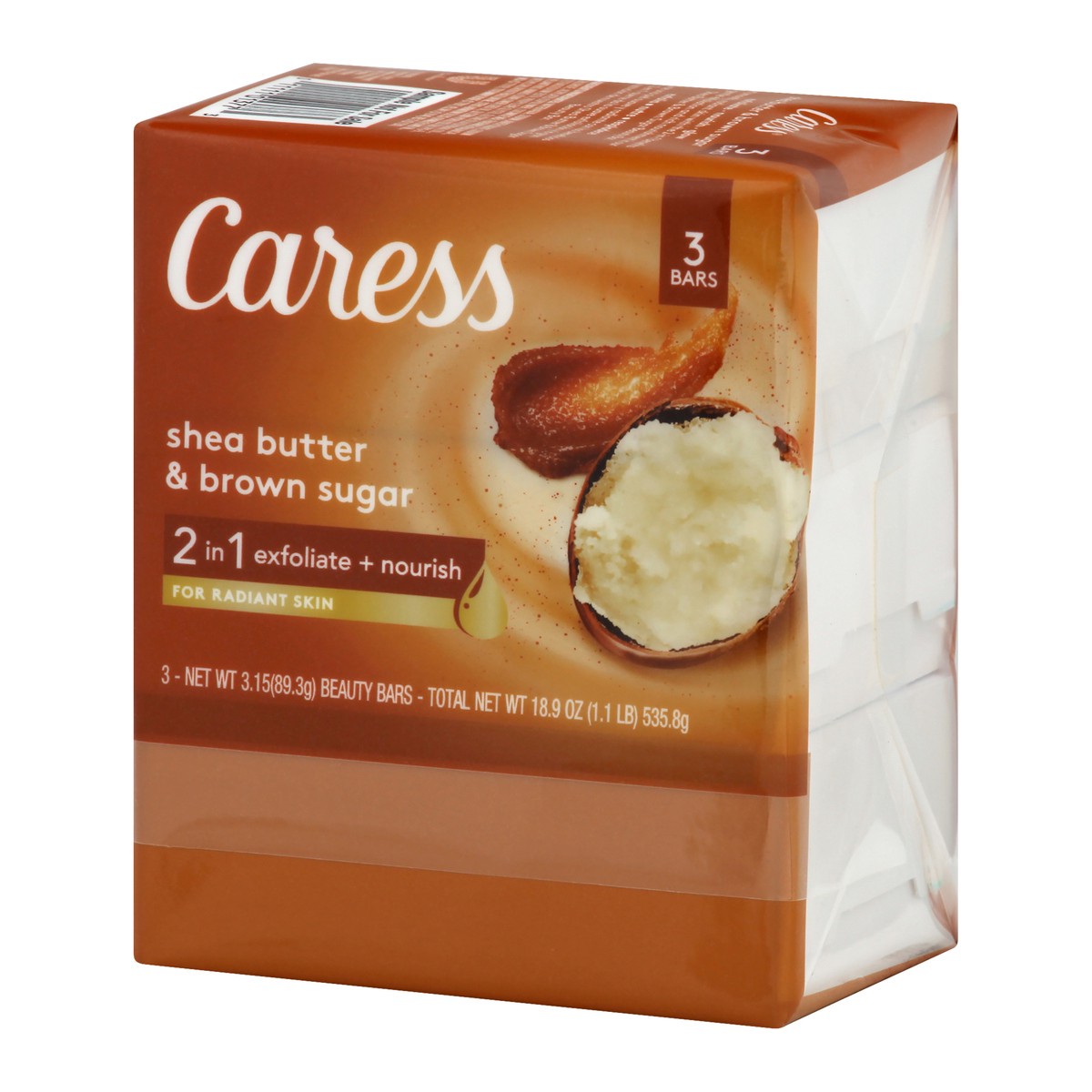 slide 8 of 9, Caress Bar Soap Shea Butter & Brown Sugar, 3.15 oz, 3 Bars, 13.5 oz