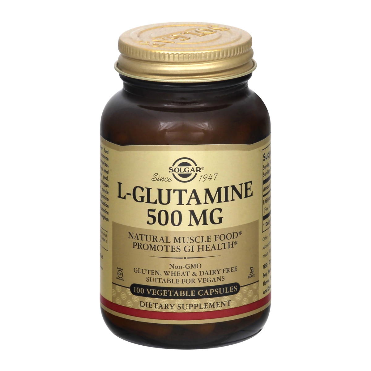 slide 1 of 1, Solgar L-Glutamine, 100 ct