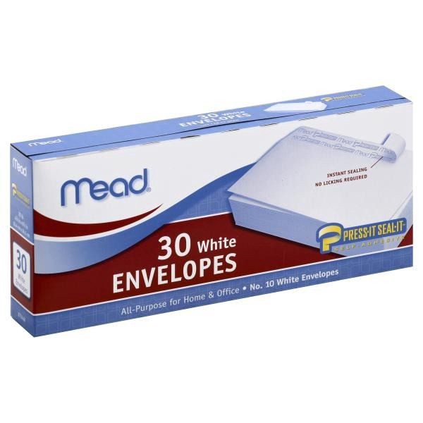 slide 1 of 1, Mead No.10 Envelopes, 30 ct