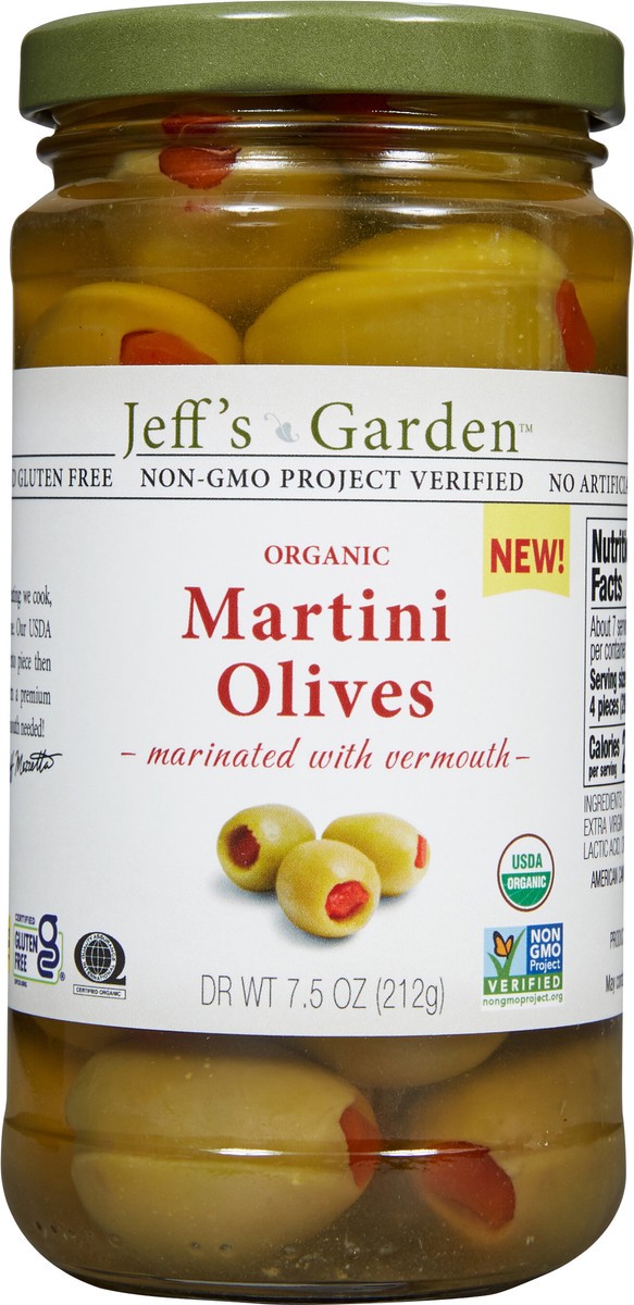 slide 11 of 11, Jeff's Garden Organic Pimiento Stuffed Martini Olives, 6.7 oz Dr. Wt., 6.7 oz