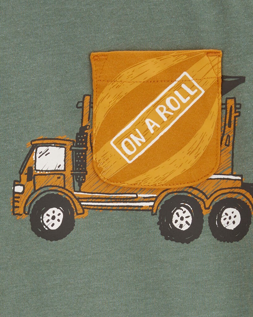 slide 2 of 2, Carter's Toddler Construction Graphic Tee Olive 5T, 1 ct