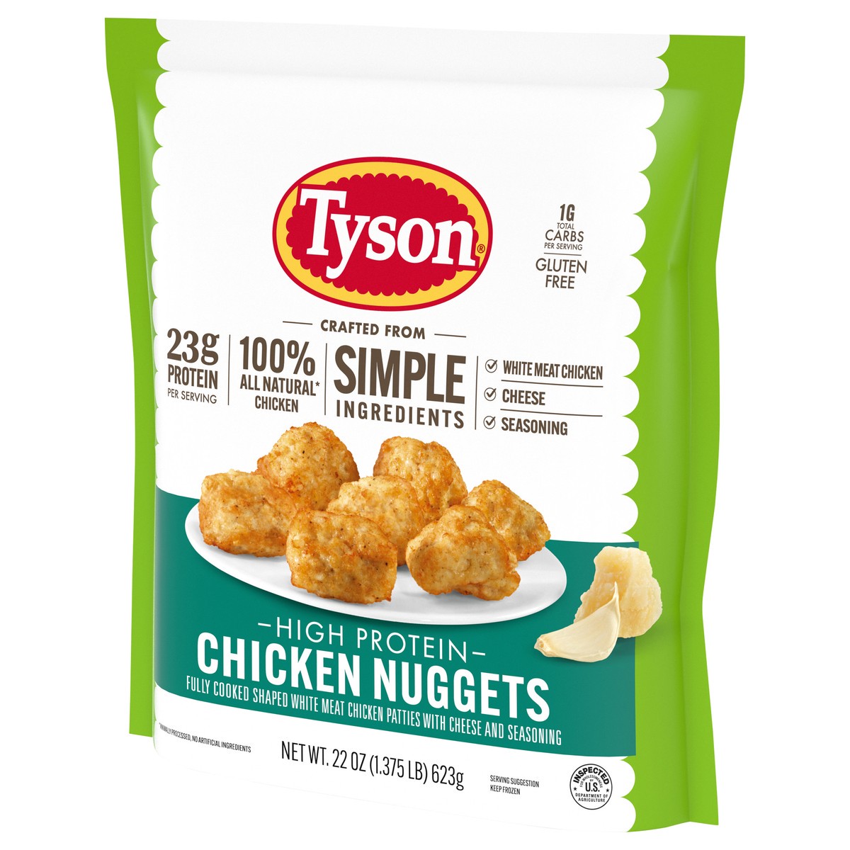 slide 2 of 4, Tyson® Fully Cooked Simple Ingredient High Protein Chicken Nugget, 22 oz