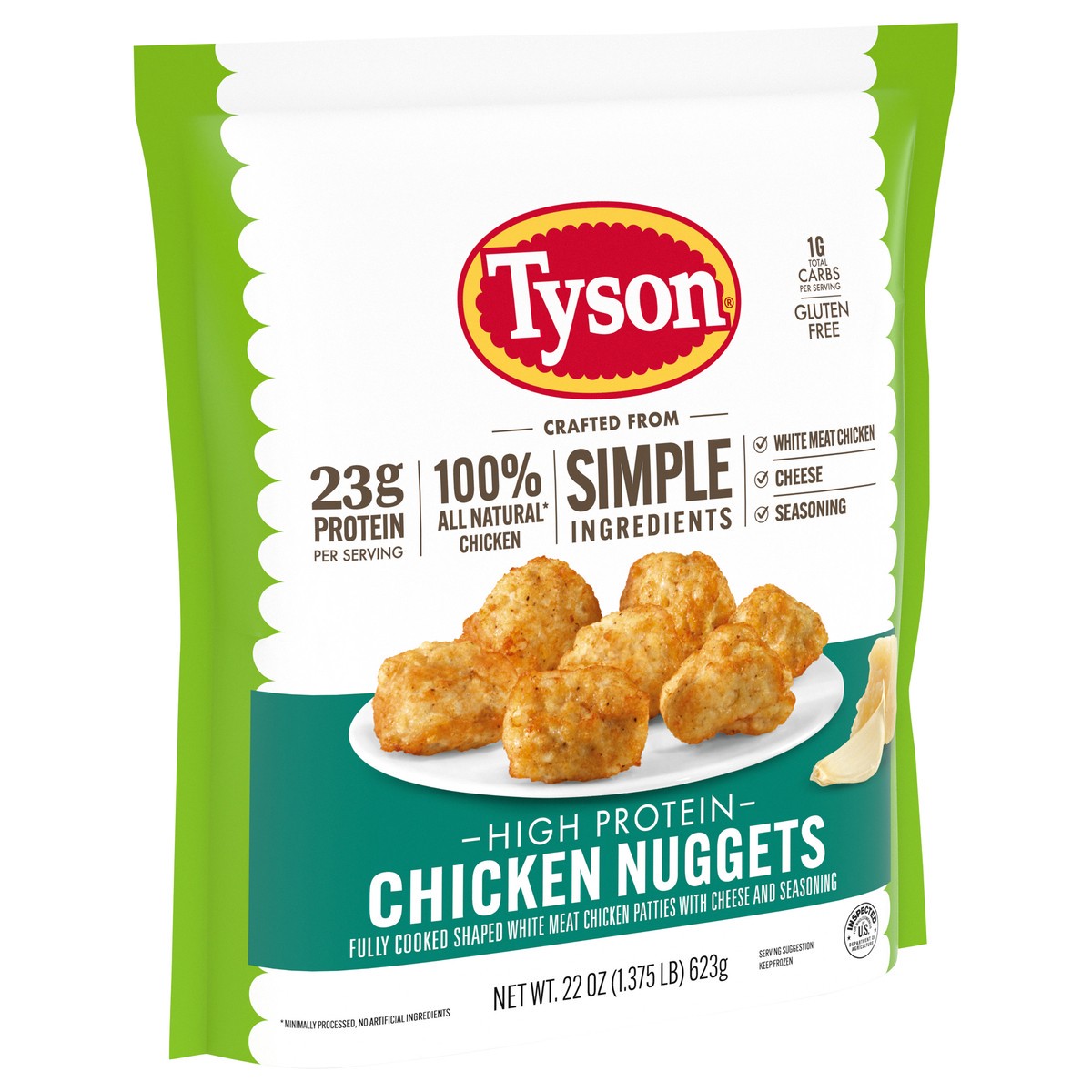 slide 4 of 4, Tyson® Fully Cooked Simple Ingredient High Protein Chicken Nugget, 22 oz