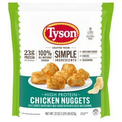 Tyson High Protein Unbreaded Simple Ingredients Chicken Nuggets, 22 oz