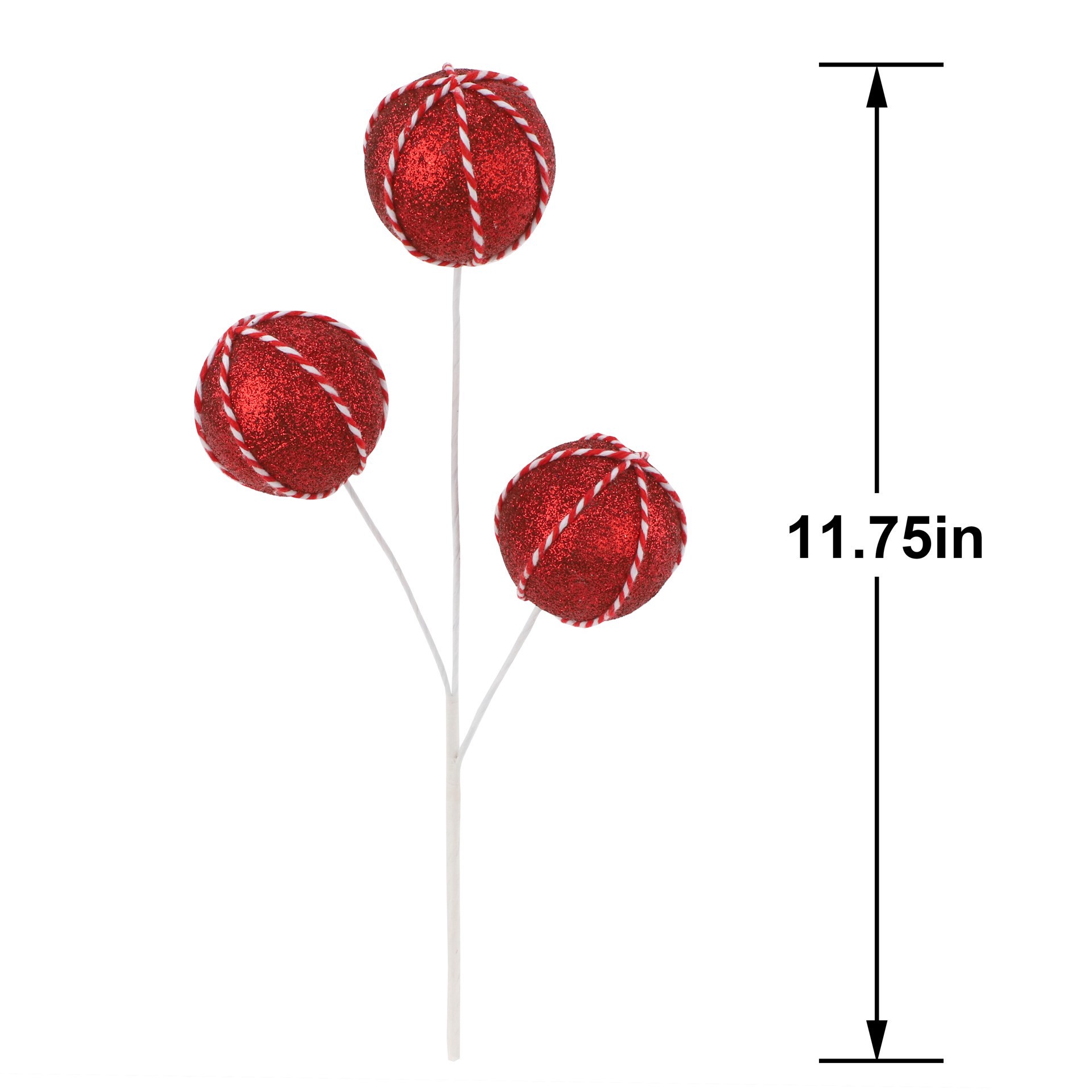 slide 3 of 3, 11.75" Red Ball Ornament Pick By Ashland, 3.75 in x 1.75 in x 11.75 in