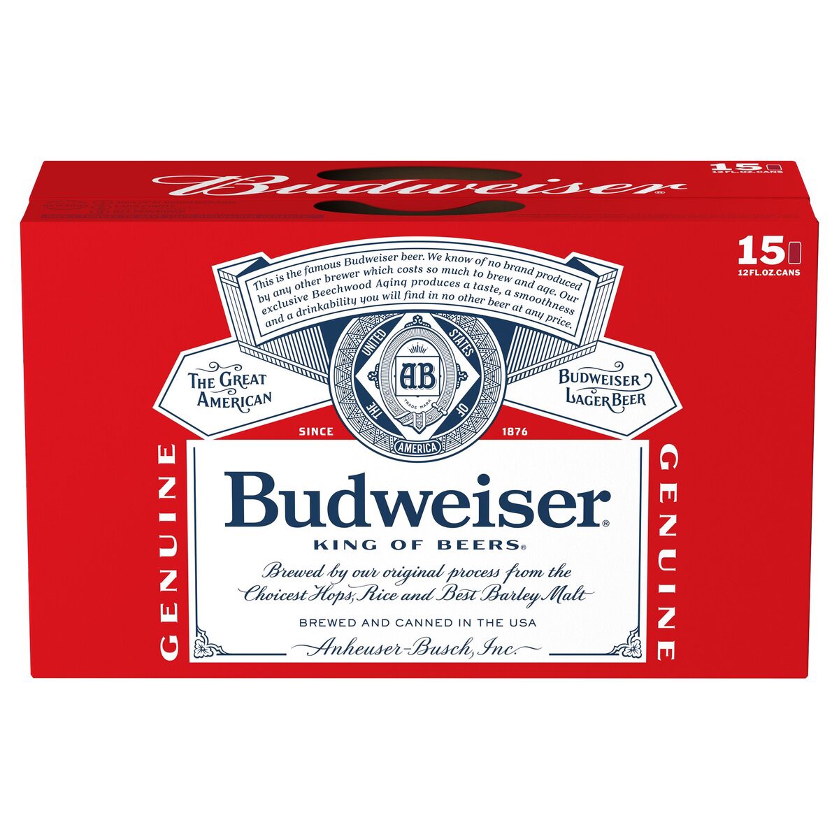 Budweiser Lager Beer 15 pk / 12 fl oz Cans 15 ct; 12 fl oz | Shipt