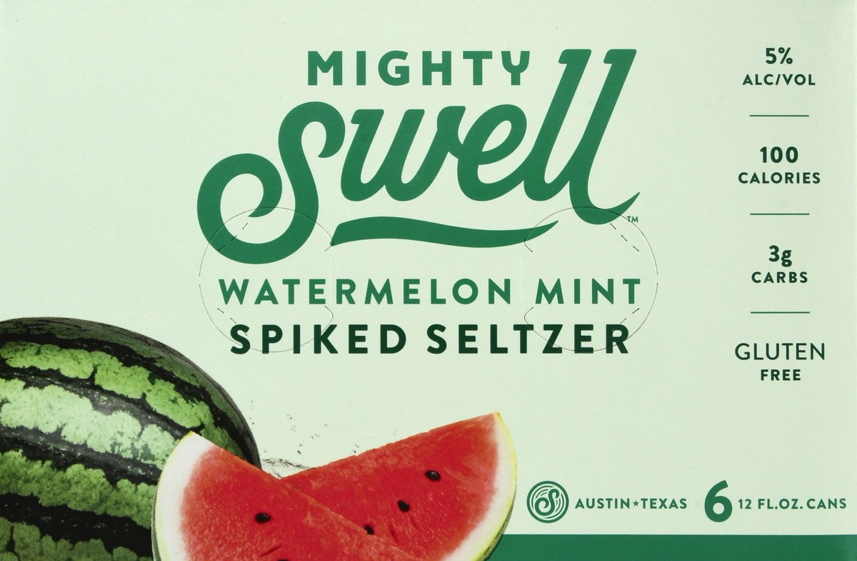 slide 9 of 13, Mighty Swell Watermelon Mint Spiked Seltzer 6 ea, 6 ct