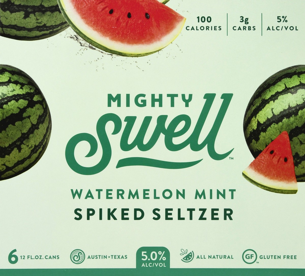 slide 11 of 13, Mighty Swell Watermelon Mint Spiked Seltzer 6 ea, 6 ct