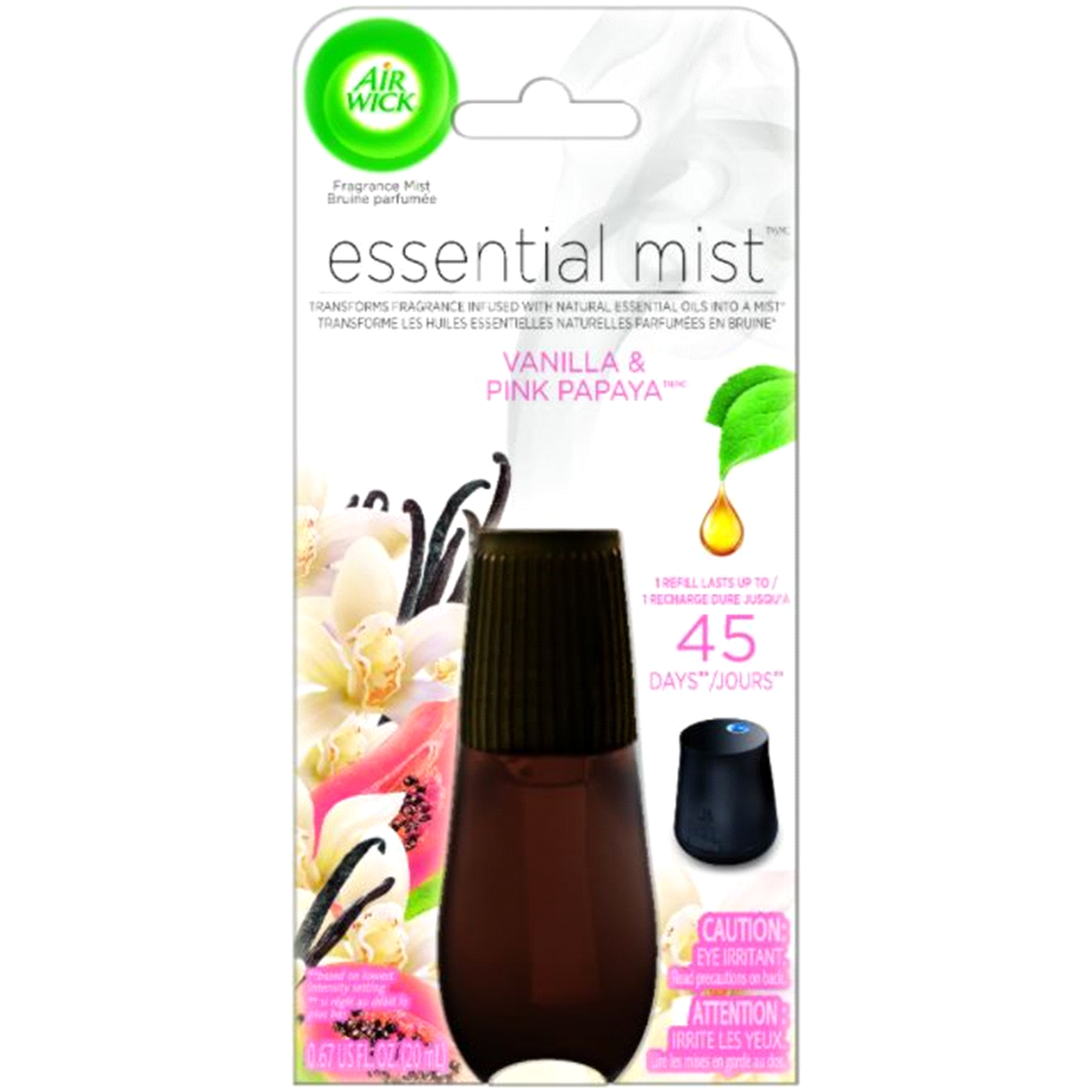 slide 1 of 1, Air Wick Essential Mist Diffuser Refill - Vanilla & Pink Papaya - 0.67 fl oz, 0.67 fl oz