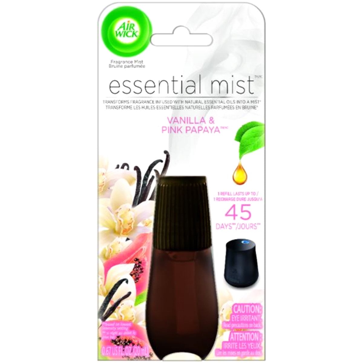 slide 1 of 1, Air Wick Essential Mist, Vanilla & Pink Papaya, 0.67 fl oz