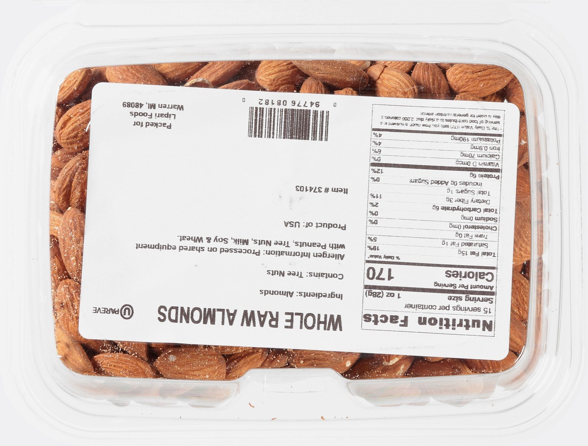 slide 5 of 9, JLM Manufacturing Whole Almonds 15 oz, 15 oz