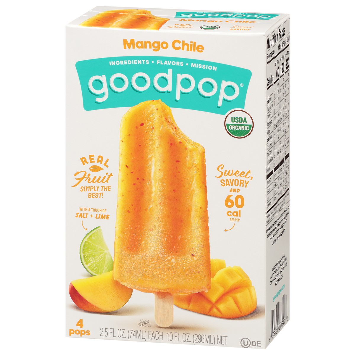 slide 3 of 9, GoodPop Mango Chile Organic Frozen Fruit Bars, 4 Ct, 4 ct