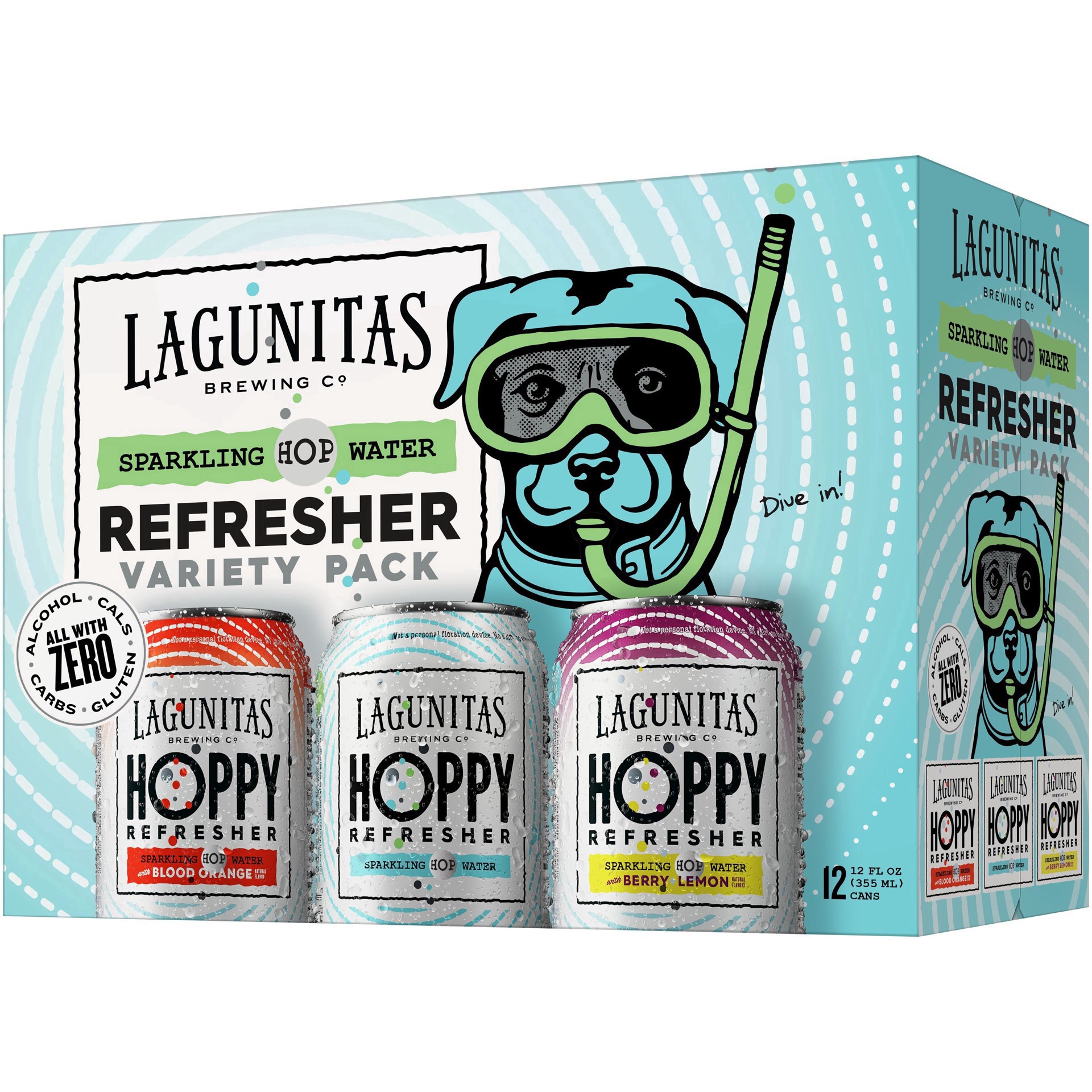 slide 2 of 3, Lagunitas Refresher Sparkling Hop Water Variety Pack 12 - 12 fl oz Cans, 12 ct; 12 oz