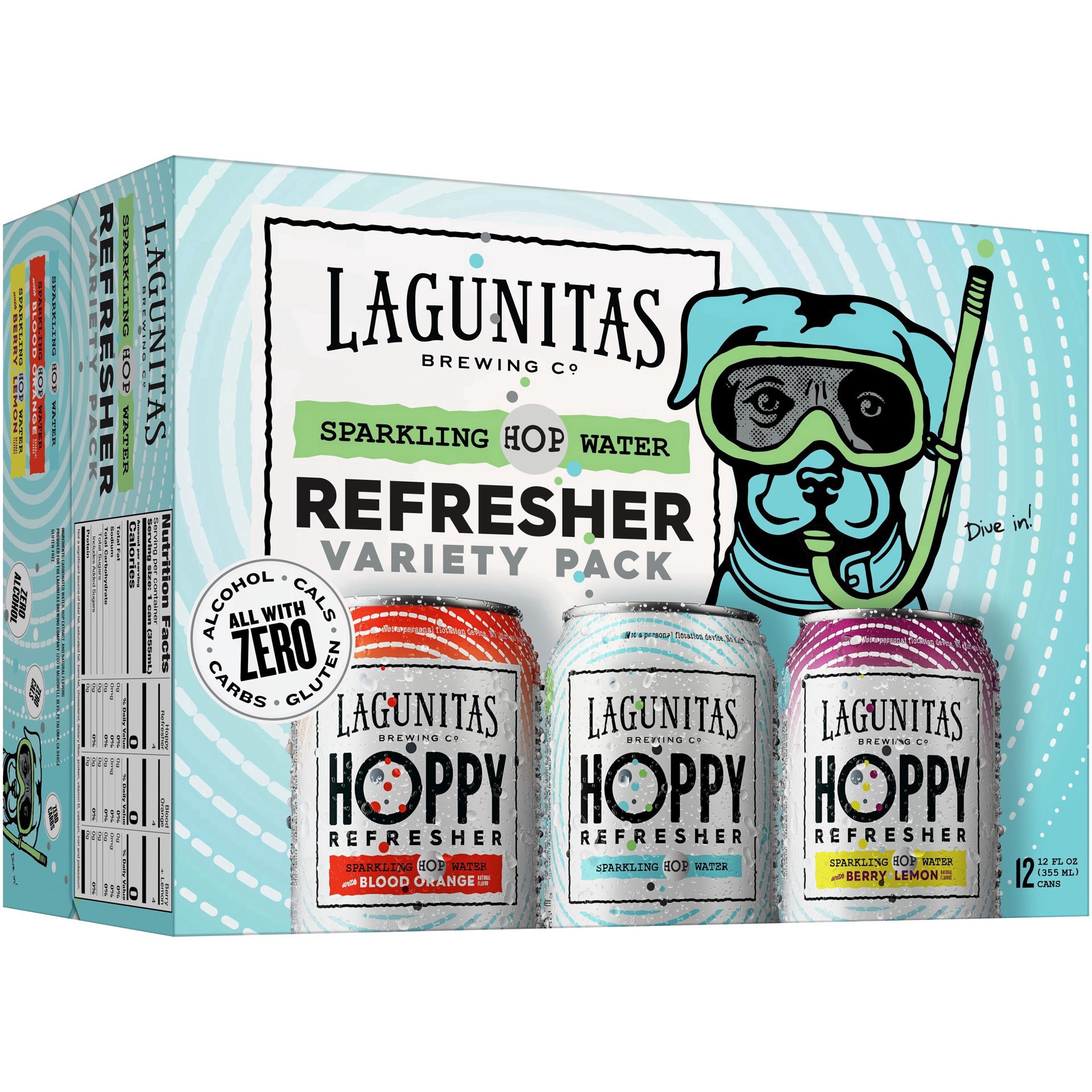 slide 3 of 3, Lagunitas Refresher Sparkling Hop Water Variety Pack 12 - 12 fl oz Cans, 12 ct; 12 oz