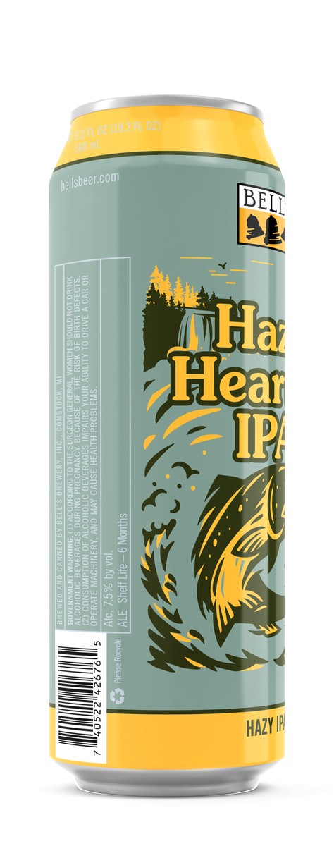 slide 5 of 8, Bell's Hazy Hearted IPA Beer, 19.2 fl oz Can, 19.20 fl oz